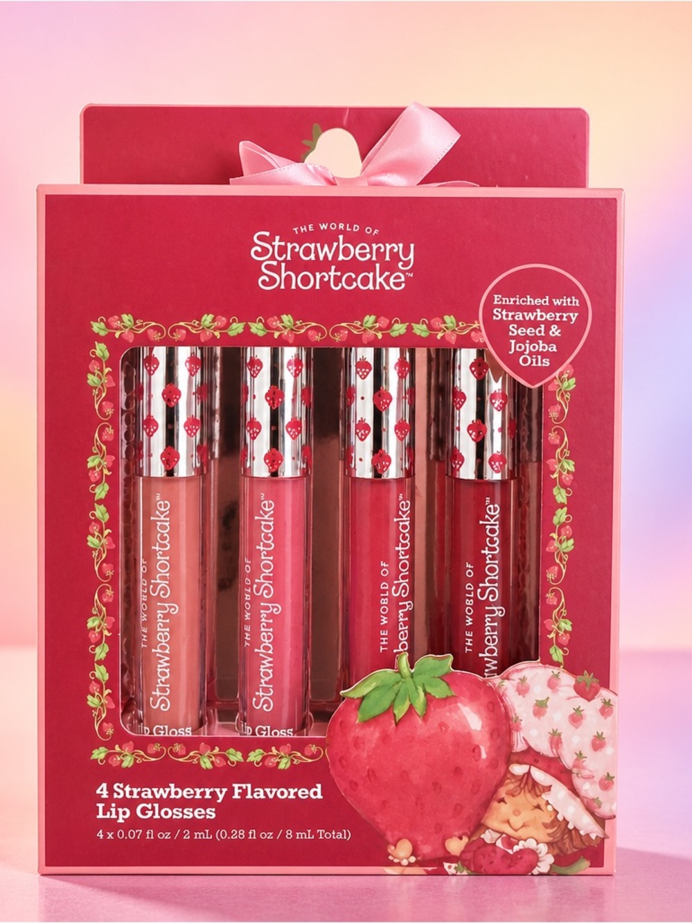 Strawberry Shortcake Lip Gloss Set 4 Pack Strawberry Flavor NIB